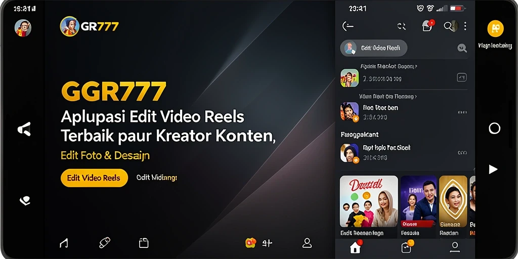 Tampilan antarmuka GGR777 saat mengedit video reels yang menarik.