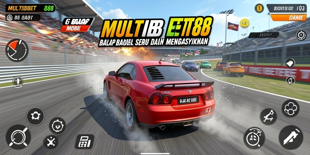 Tampilan antarmuka yang menarik dan user-friendly dalam game Balap Mobil.