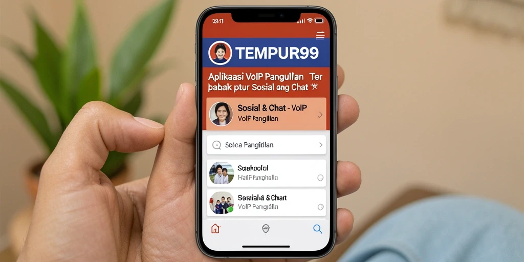 Antarmuka aplikasi TEMPUR99 untuk panggilan VoIP yang intuitif.